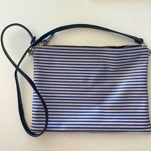 Clare V striped bag in Navy/creme